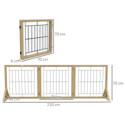 Защитный барьер для собак PawHut D06-193V00ND (Natural) Thumb