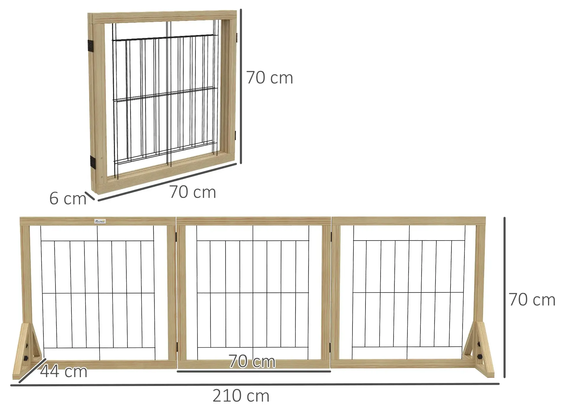 Защитный барьер для собак PawHut D06-193V00ND (Natural) - 3