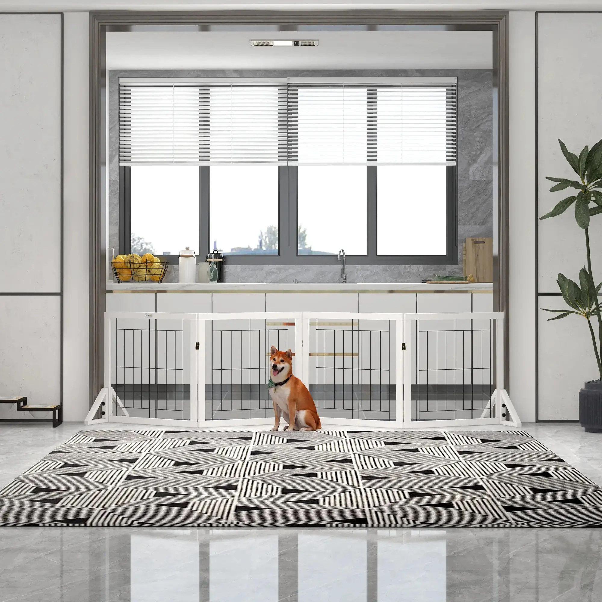 Bariera de siguranta pentru caini PawHut D06-193V01WT (White) - 7