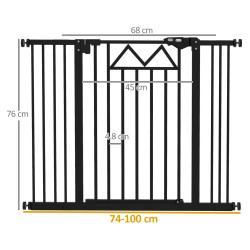 Bariera de siguranta pentru caini PawHut D06-216V00BK (Black) Thumb