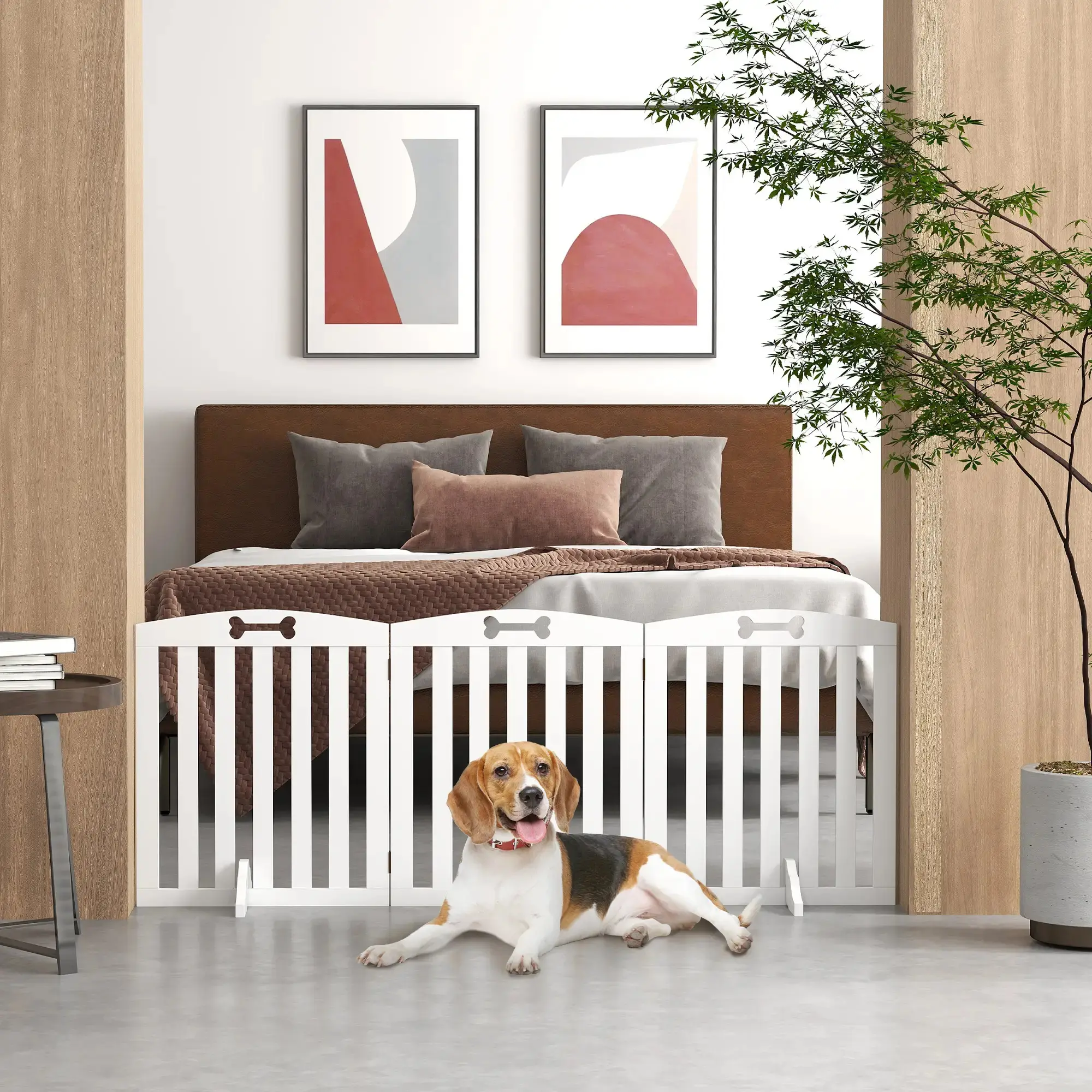 Bariera de siguranta pentru caini PawHut D06-244V00WT (White) - 8