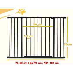 Bariera de protectie pentru animale PawHut D06-058BK (Black) Thumb