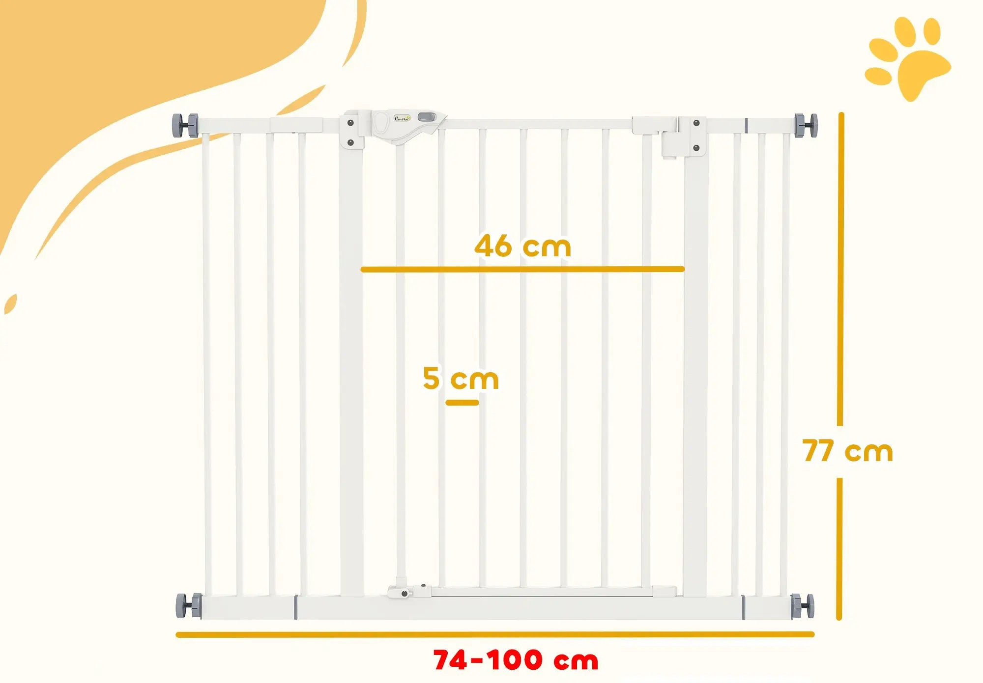 Bariera de protectie pentru animale PawHut D06-096V04WT (White) - 6