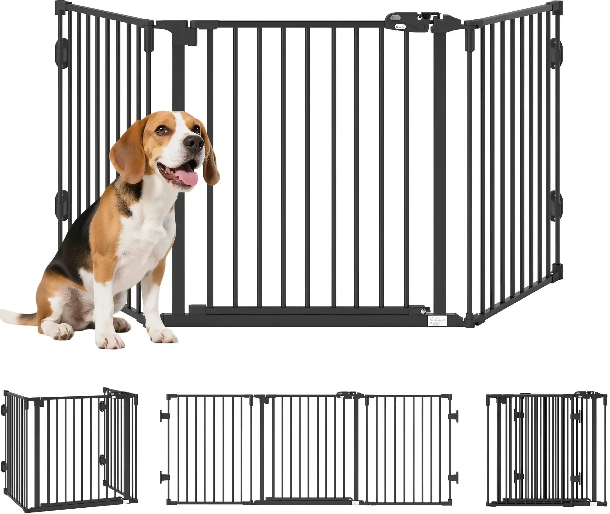 Bariera de protectie pentru animale PawHut D06-125BK (Black) - 2