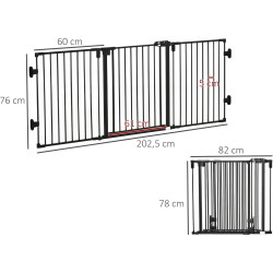 Bariera de protectie pentru animale PawHut D06-125BK (Black) Thumb