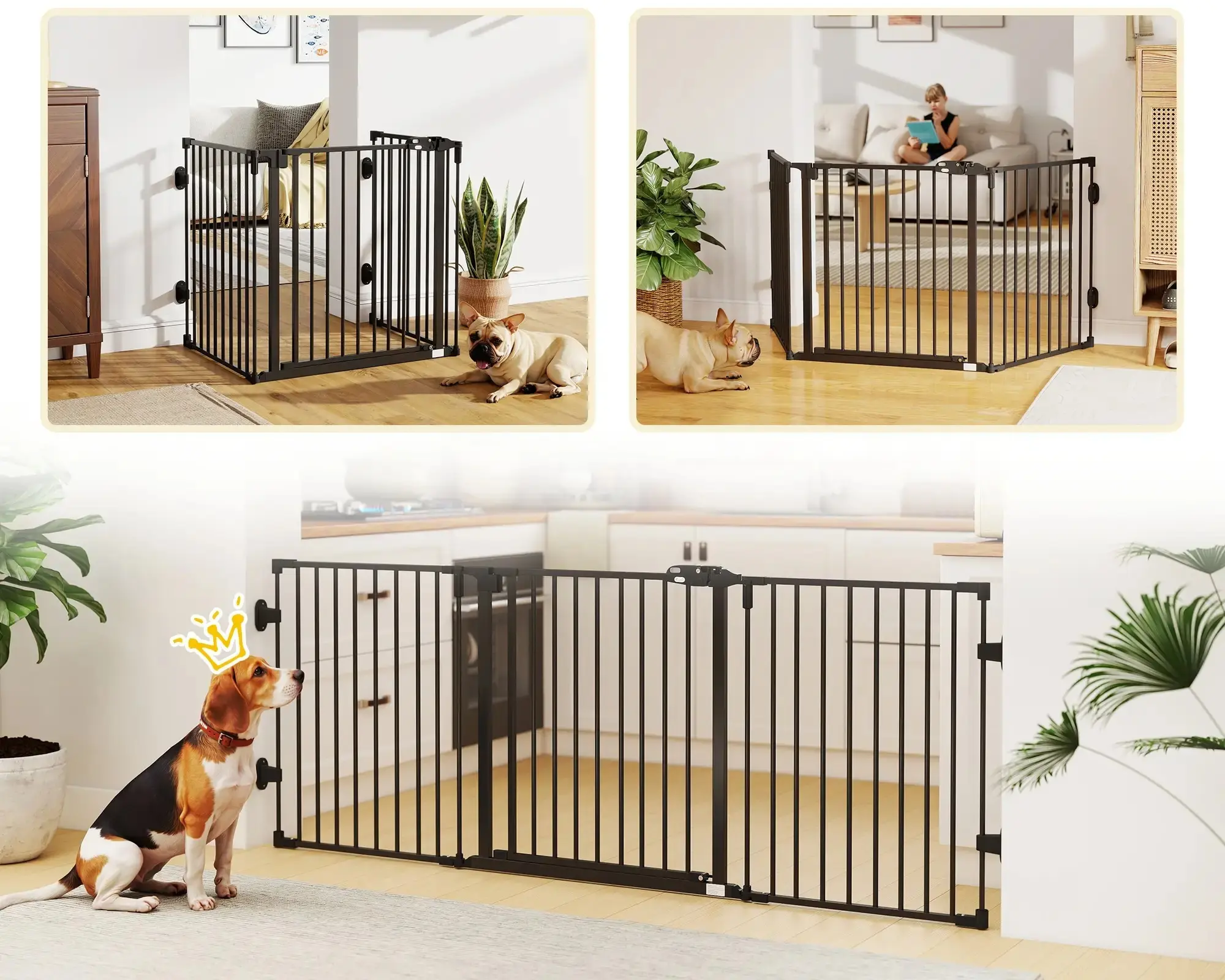 Bariera de protectie pentru animale PawHut D06-125BK (Black) - 3