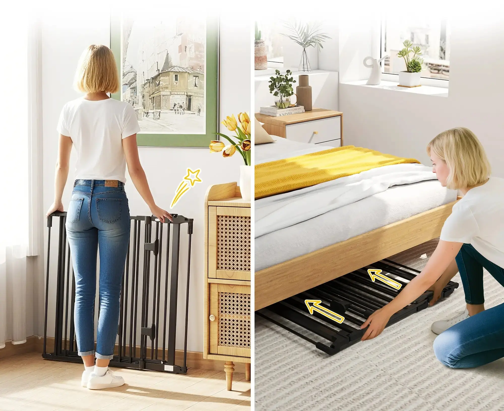 Bariera de protectie pentru animale PawHut D06-125BK (Black) - 4