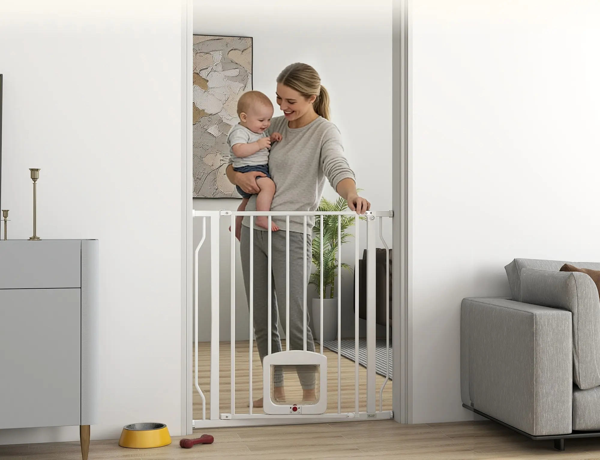 Bariera de protectie pentru animale PawHut D06-279V00WT (White) - 4