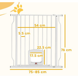 Bariera de protectie pentru animale PawHut D06-279V00WT (White) Thumb