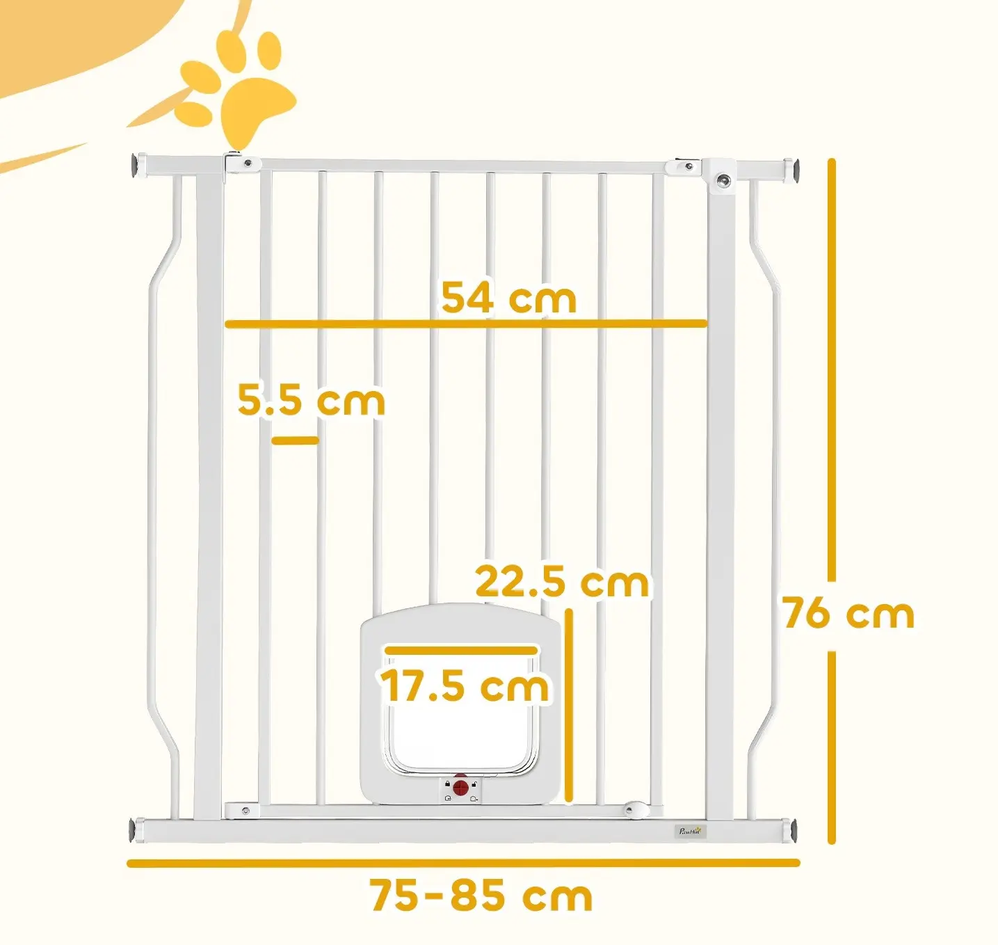 Bariera de protectie pentru animale PawHut D06-279V00WT (White) - 6