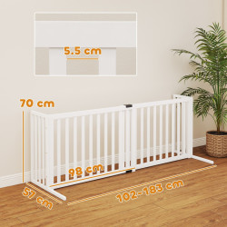 Bariera de protectie pentru animale PawHut D06-282V00WT (White) Thumb