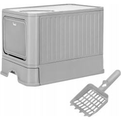 Закрытый туалет для кошек Purlov 27755 (Grey) Thumb