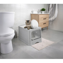 Закрытый туалет для кошек Purlov 27755 (Grey) Thumb