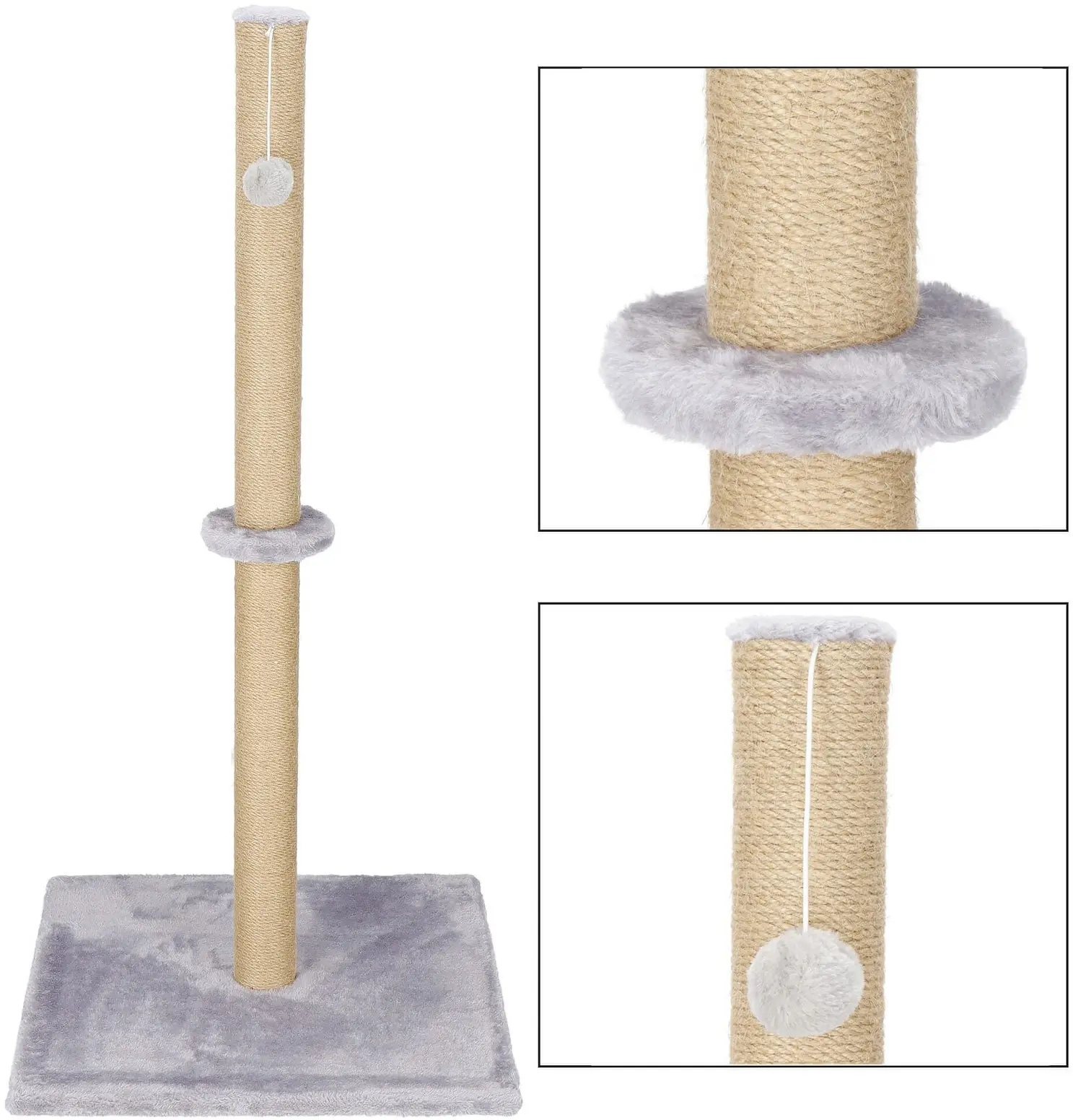 Stalp de zgariat pentru pisici Springos PA1031 (Beige/Light Gray) - 4