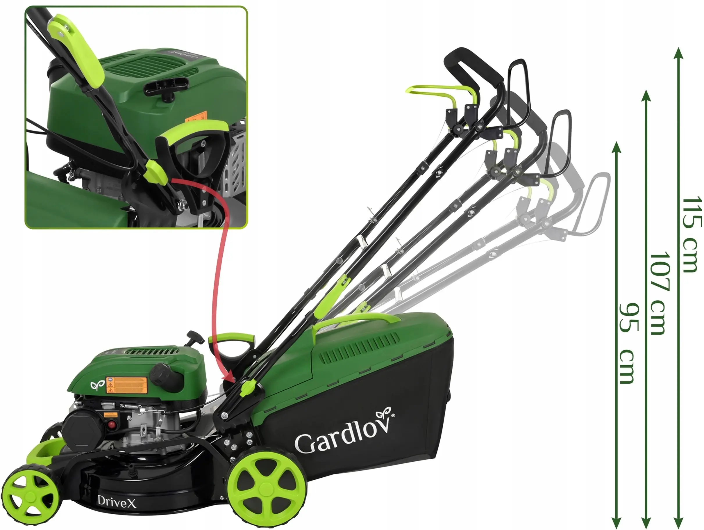 Бензиновая газонокосилка Gardlov DriveX (Green/Black) - 5