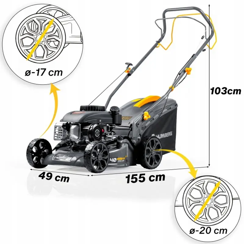Masina de tuns iarba pe benzina Humberg HM-600 560000Z (Grey) - 16