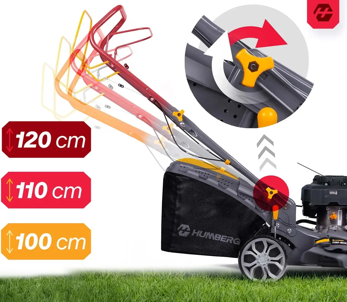 Masina de tuns iarba pe benzina Humberg HM-600 560000Z (Grey) - 5