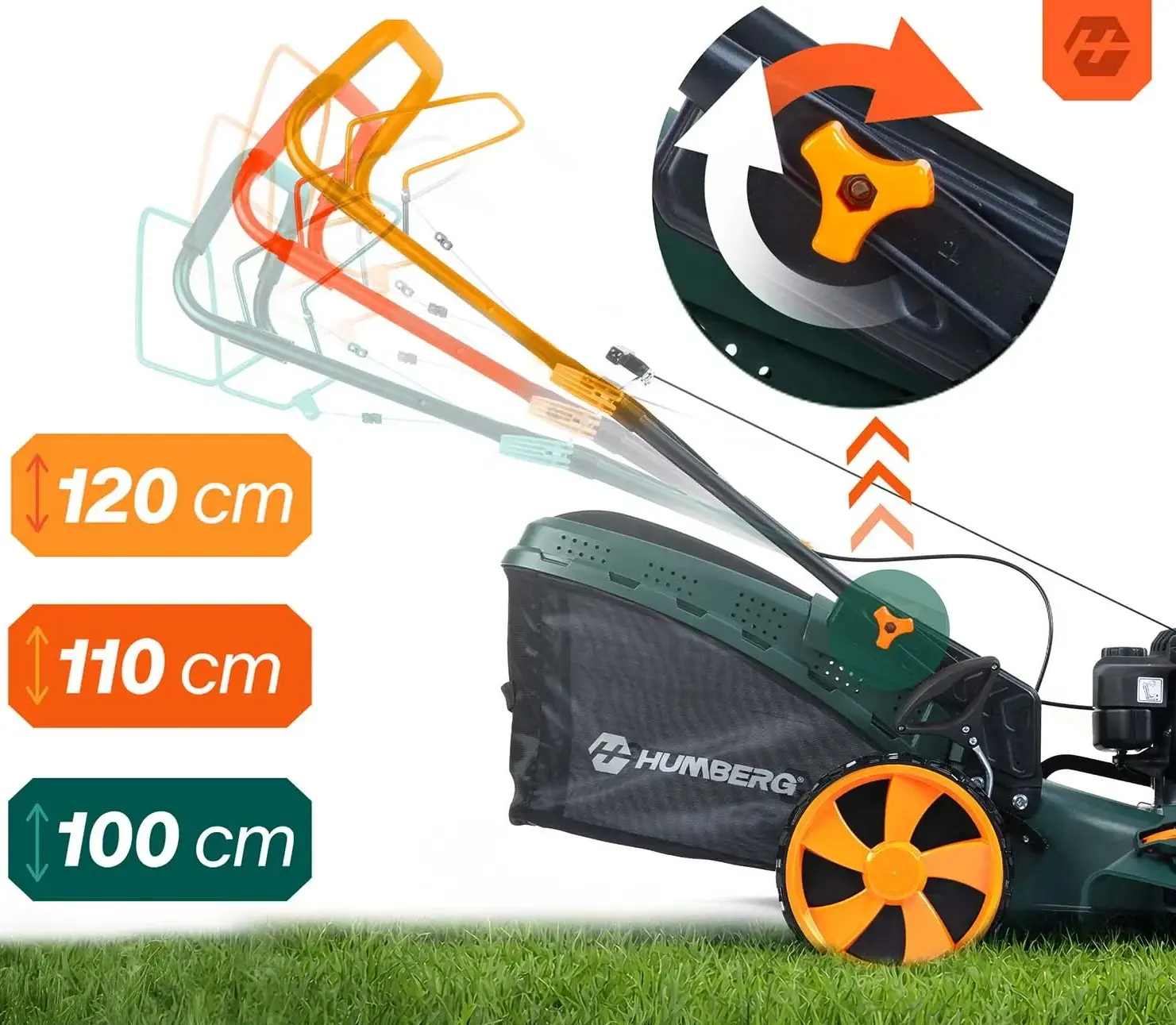 Masina de tuns iarba pe benzina Humberg HM-601 560101Z (Blue/Orange) - 6