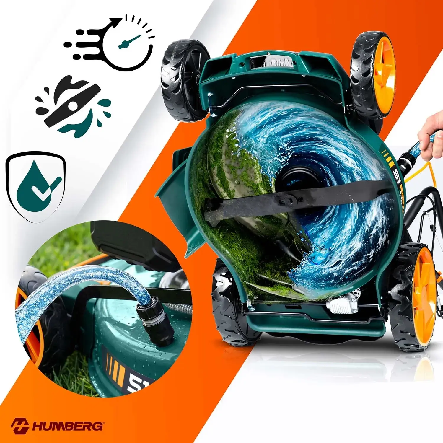 Masina de tuns iarba pe benzina Humberg HM-601 560101Z (Blue/Orange) - 14