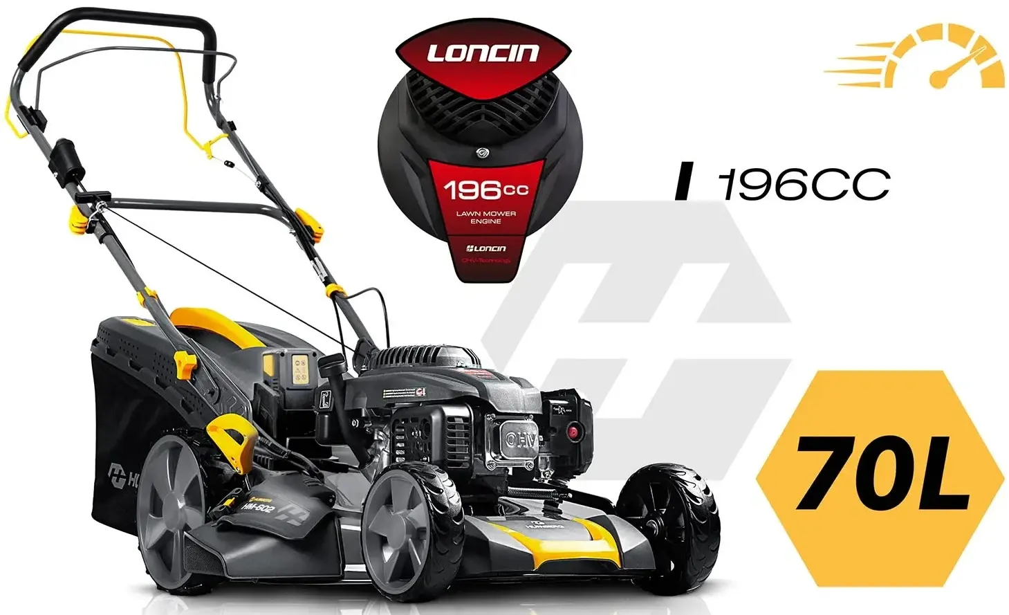 Masina de tuns iarba pe benzina Humberg HM-602 560200Z (Black/Grey) - 4