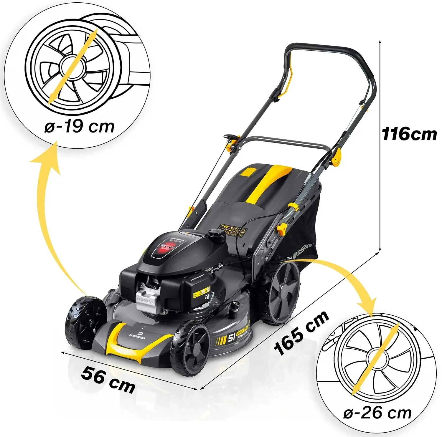 Бензиновая газонокосилка Humberg HM-603 560300Z (Black/Grey) - 2