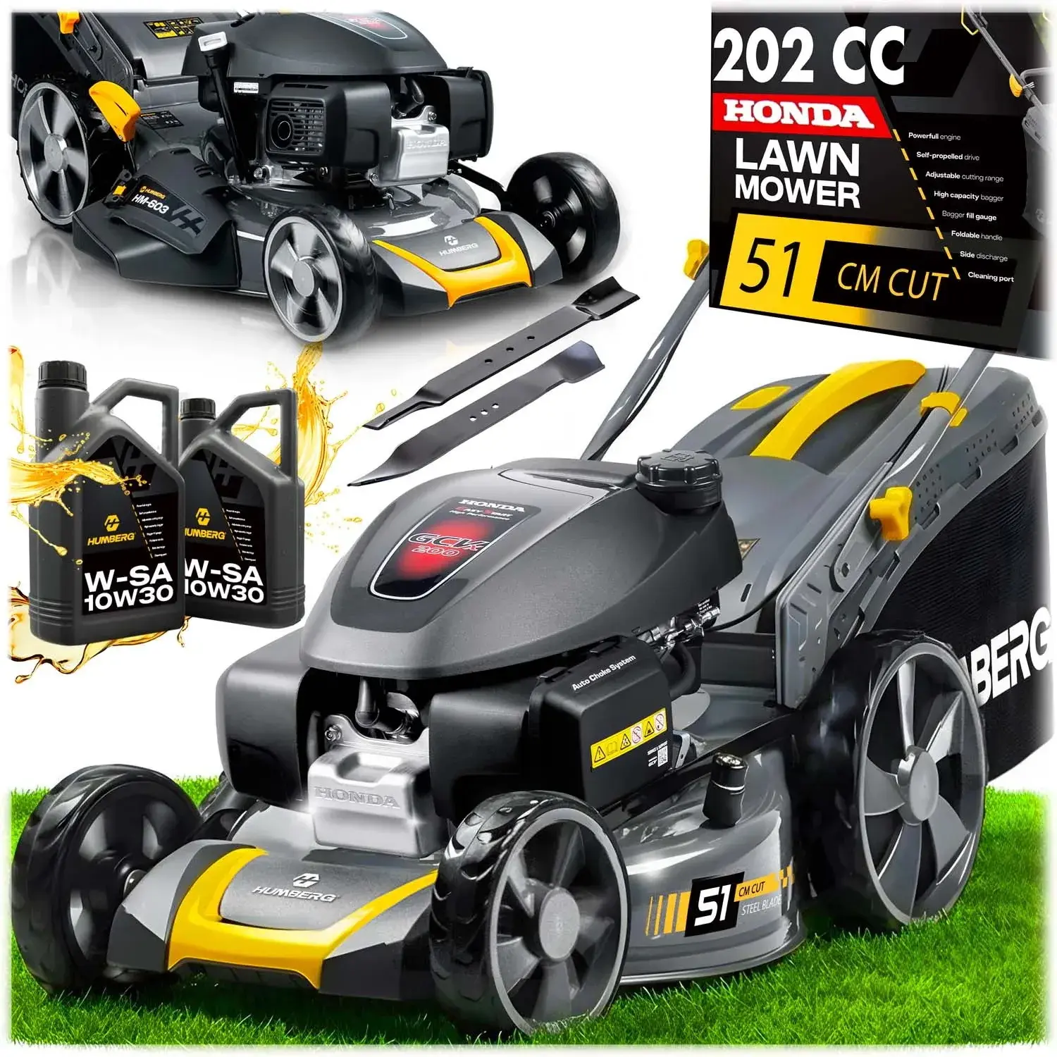 Бензиновая газонокосилка Humberg HM-603 560300Z (Black/Grey) - 15