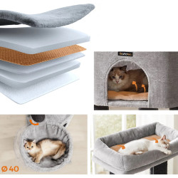 Ansamblu de joaca pentru pisici Feandrea PCT003W01 (Dove Grey/Black) Thumb