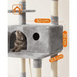 Игровой комплекс для кошек Feandrea PCT087W01 (Light Grey) Thumb