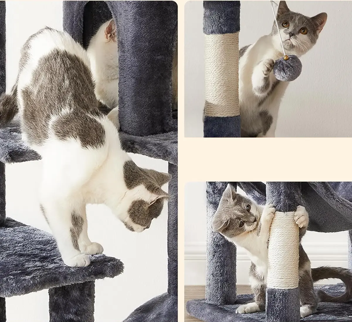 Игровой комплекс для кошек Feandrea PCT161G01 (Smoky Grey) - 5