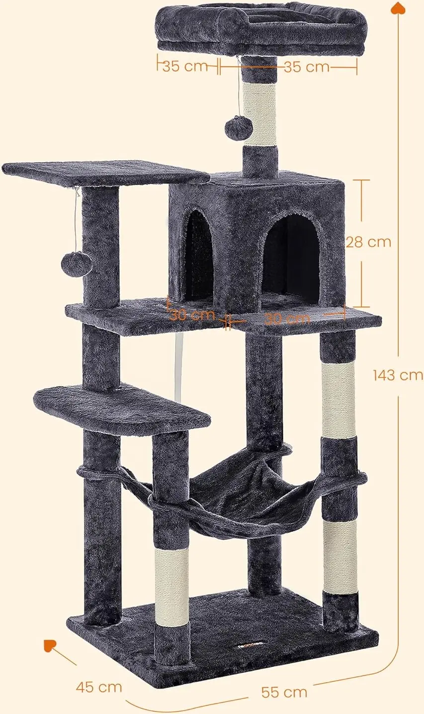 Игровой комплекс для кошек Feandrea PCT161G01 (Smoky Grey) - 10