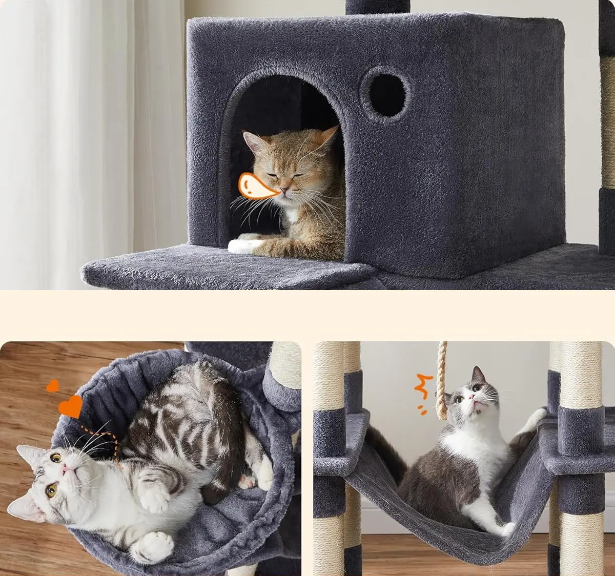 Ansamblu de joaca pentru pisici Feandrea PCT190G01 (Smoky Grey) - 3