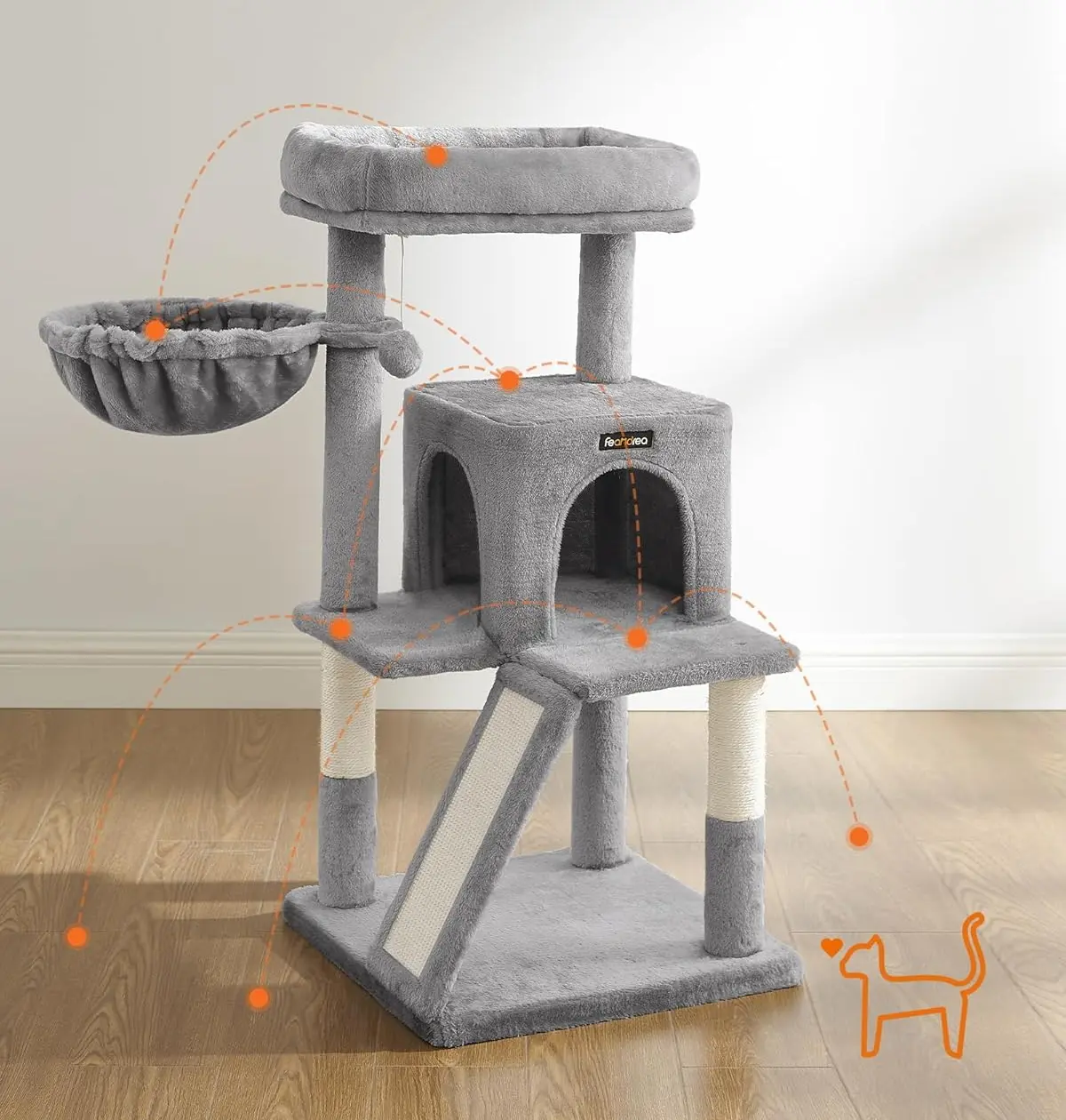 Игровой комплекс для кошек Feandrea PCT51W (Light Grey) - 3