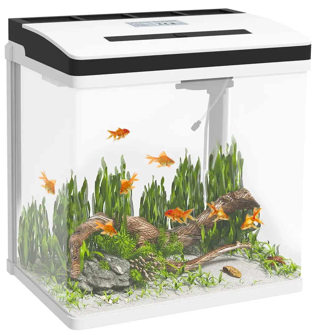 Acvariu pentru pesti PawHut D61-004V91WT 28L (White/Black)