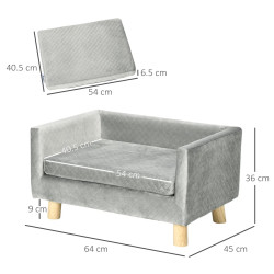 Canapea pentru caini si pisici PawHut D04-159CG (Grey) Thumb