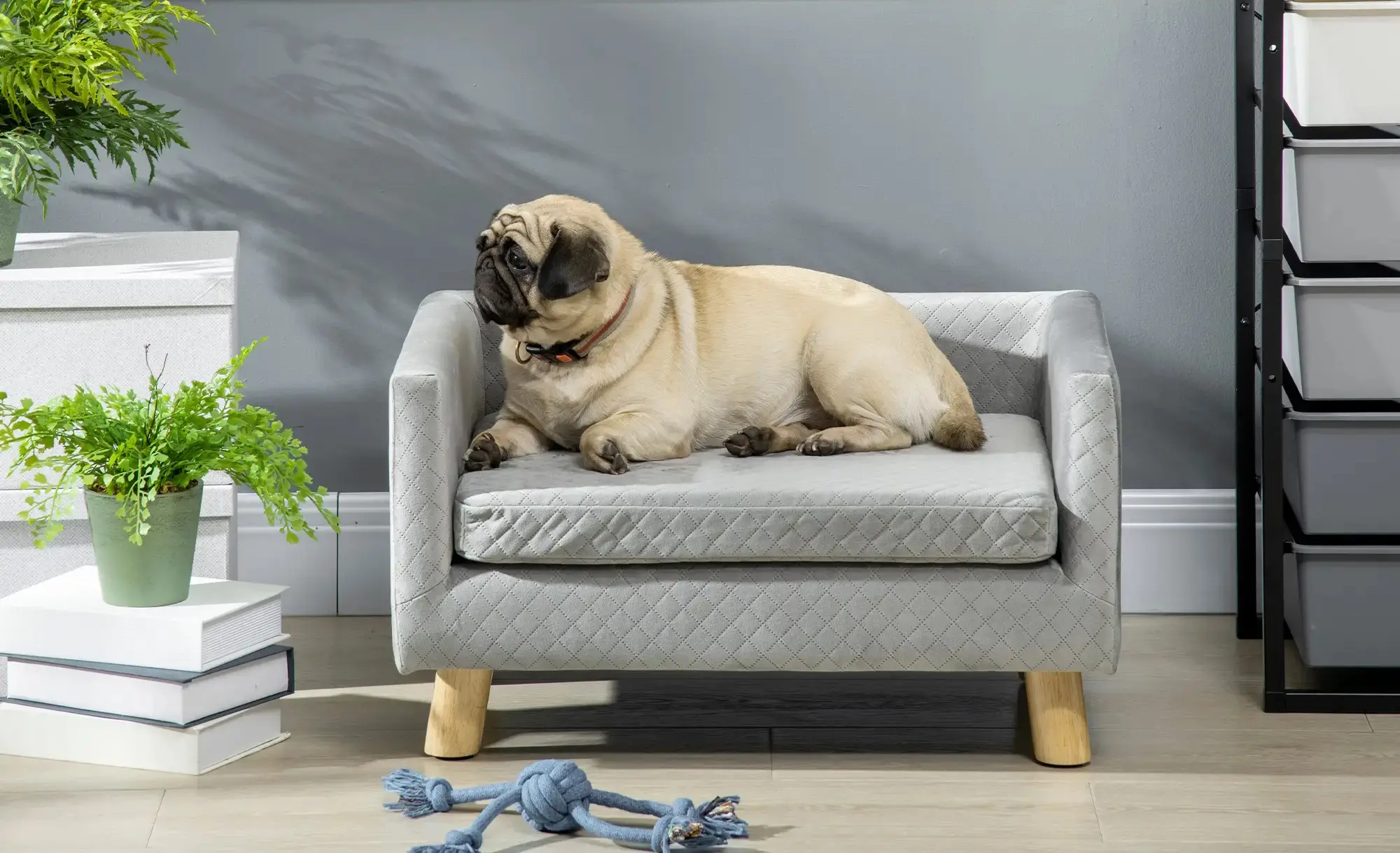 Canapea pentru caini si pisici PawHut D04-159CG (Grey) - 6