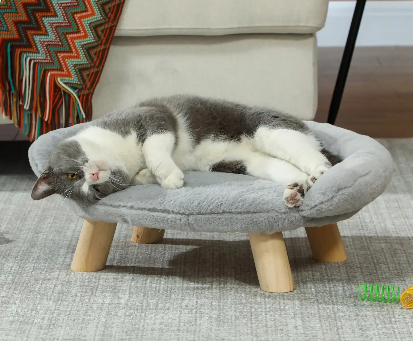 Canapea pentru pisici si caini PawHut D04-263V00GY (Grey) - 6