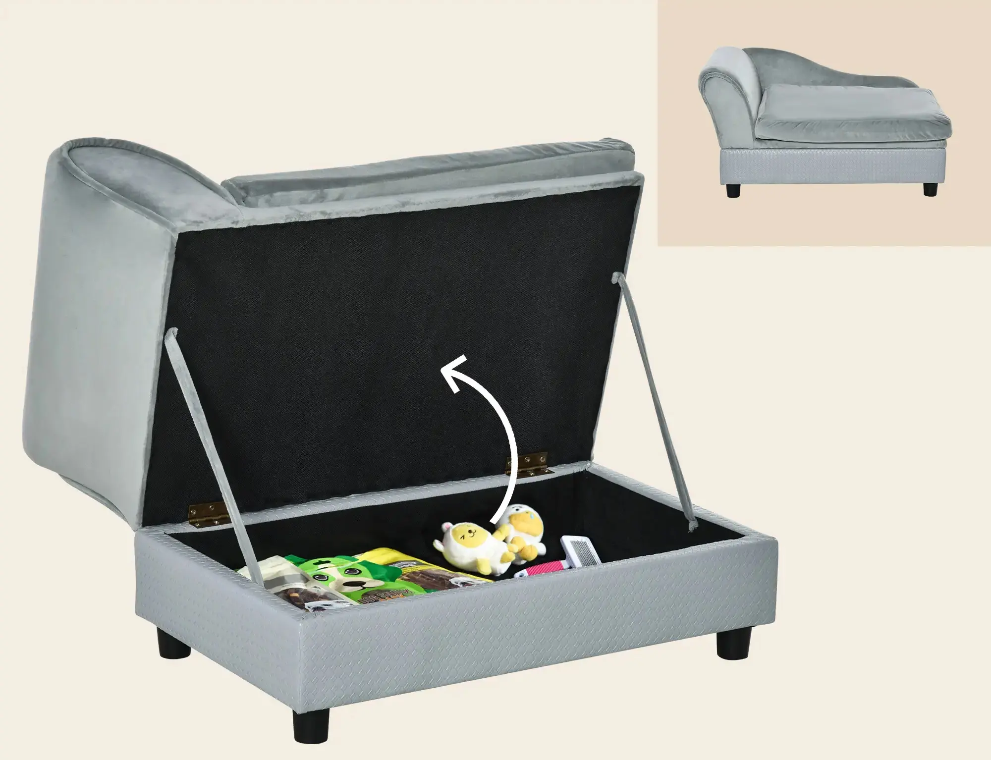 Диван для собак PawHut D04-140 (Light Grey) - 4