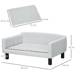 Canapea pentru caini PawHut D04-149 (Light Grey) Thumb