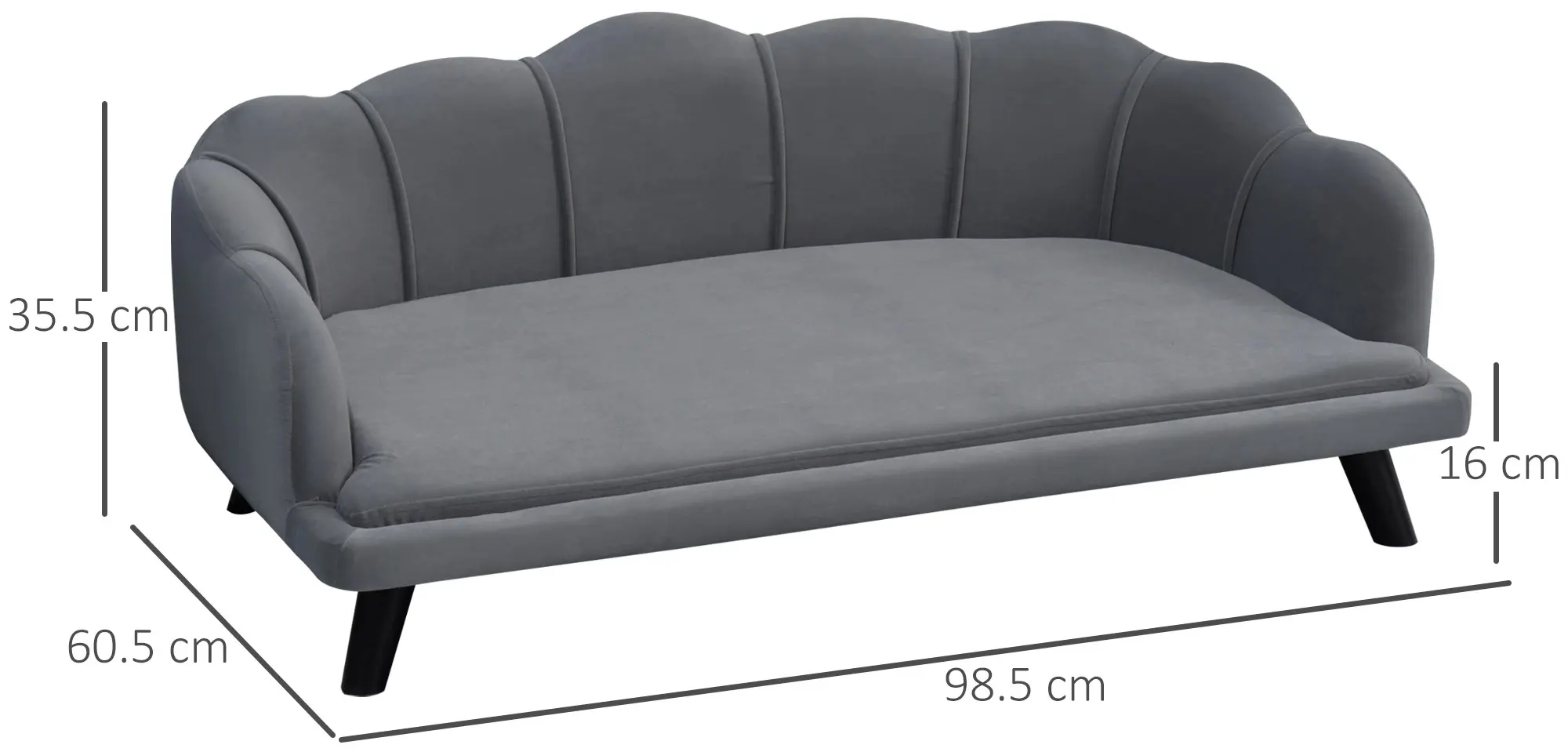 Canapea pentru caini PawHut D04-153CG (Dark Grey) - 2