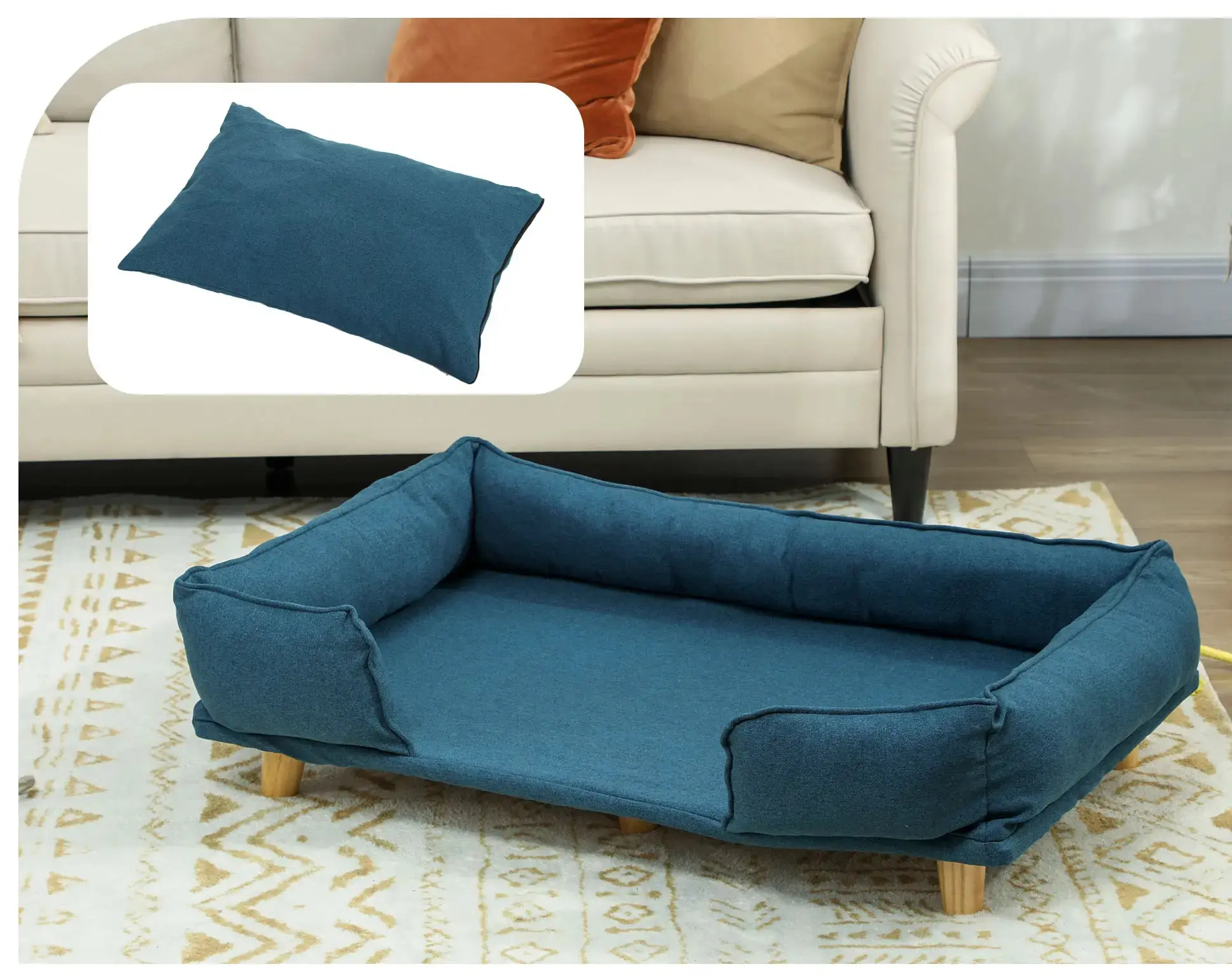 Canapea pentru caini PawHut D04-261V00DB (Blue) - 5