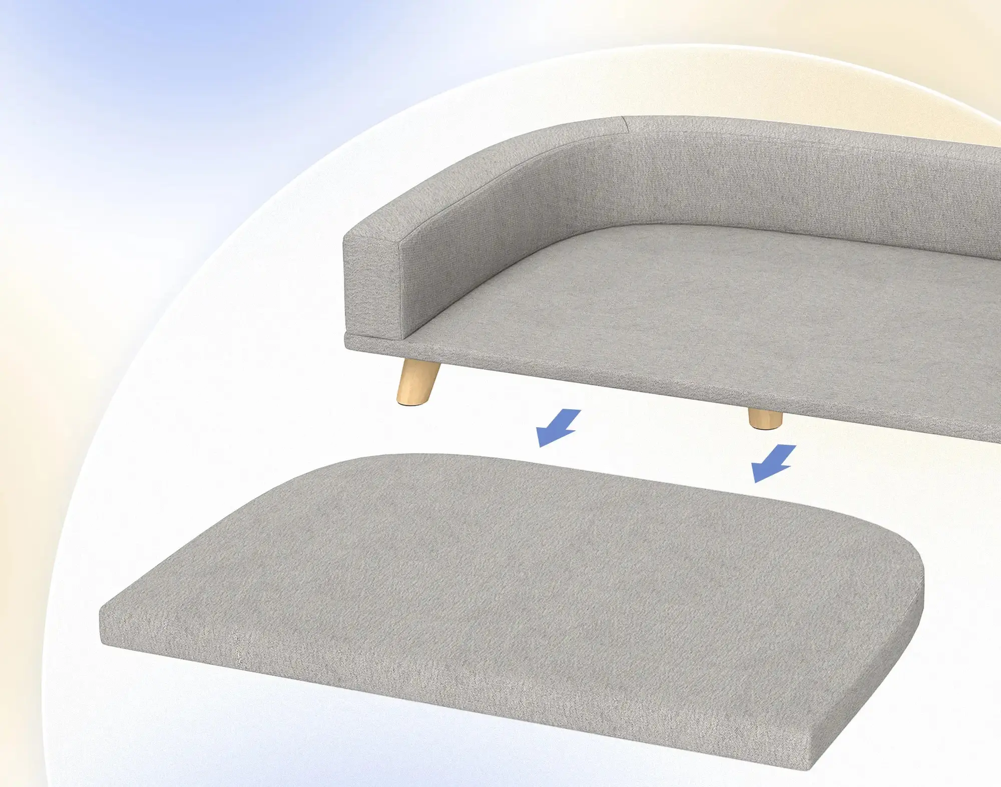 Canapea pentru caini PawHut D04-262V00GY (Grey) - 5