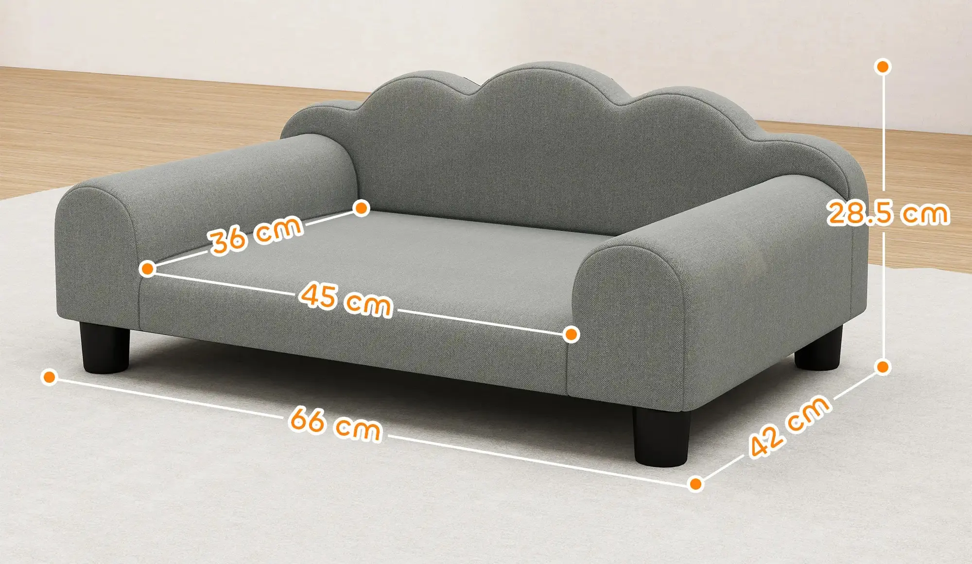 Диван для собак PawHut D04-306V00GY (Grey) - 4