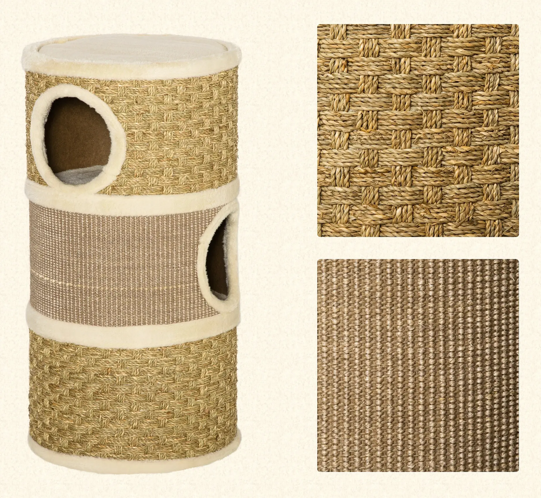 Casuta pentru pisici PawHut D30-326 (Brown/Khaki) - 3