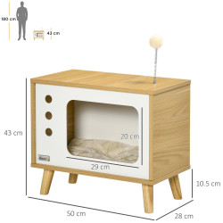 Домик для кошек PawHut D30-595V00AK (Natural/White) Thumb