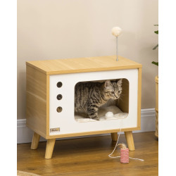 Домик для кошек PawHut D30-595V00AK (Natural/White) Thumb