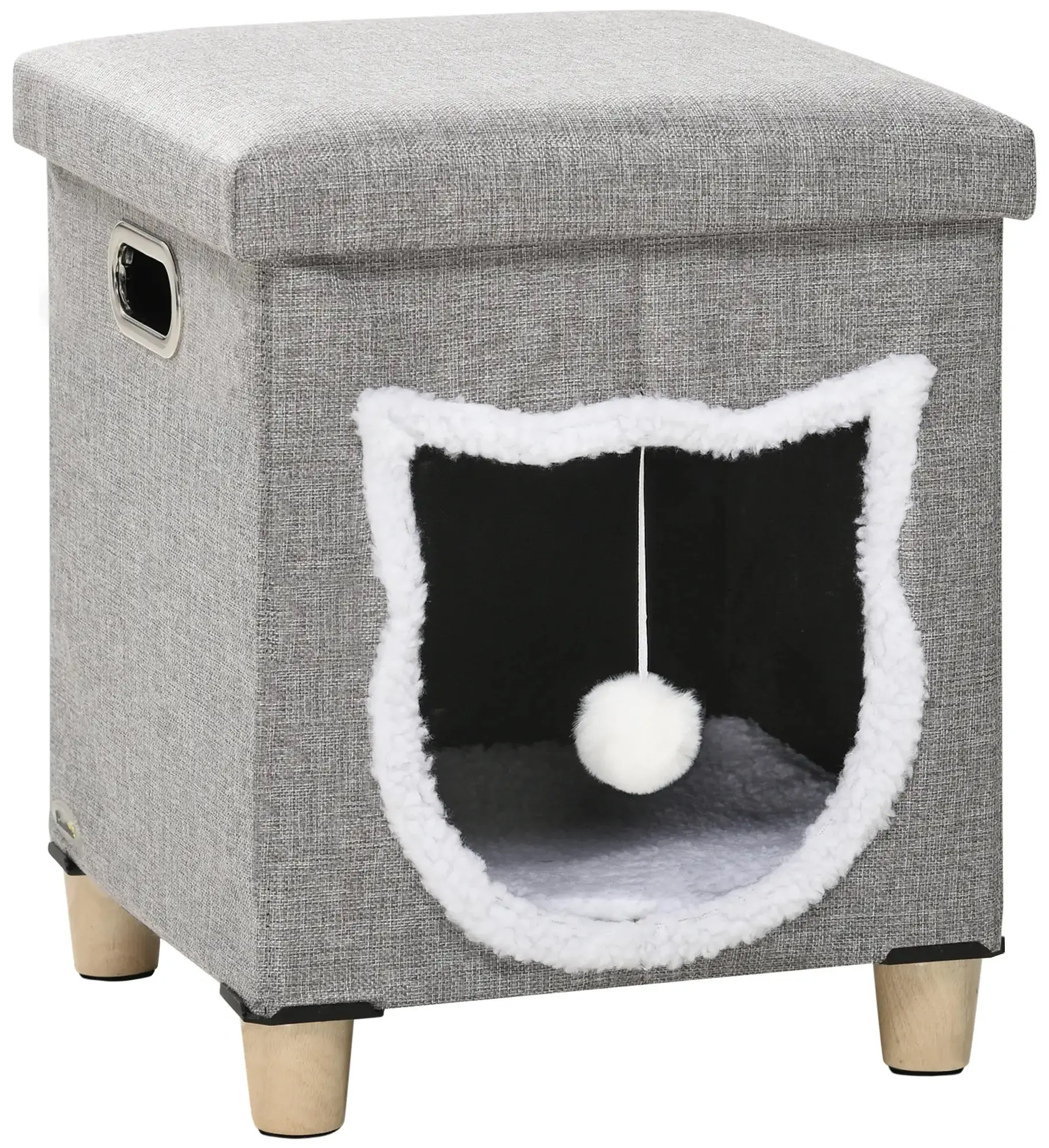 Домик для кошек PawHut D30-679V00GY (Grey/Cream) - 2