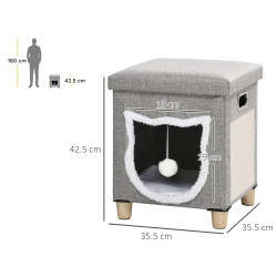 Домик для кошек PawHut D30-679V00GY (Grey/Cream) Thumb