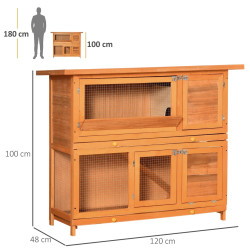 Домик для кроликов и грызунов PawHut D51-009 (Yellow) Thumb