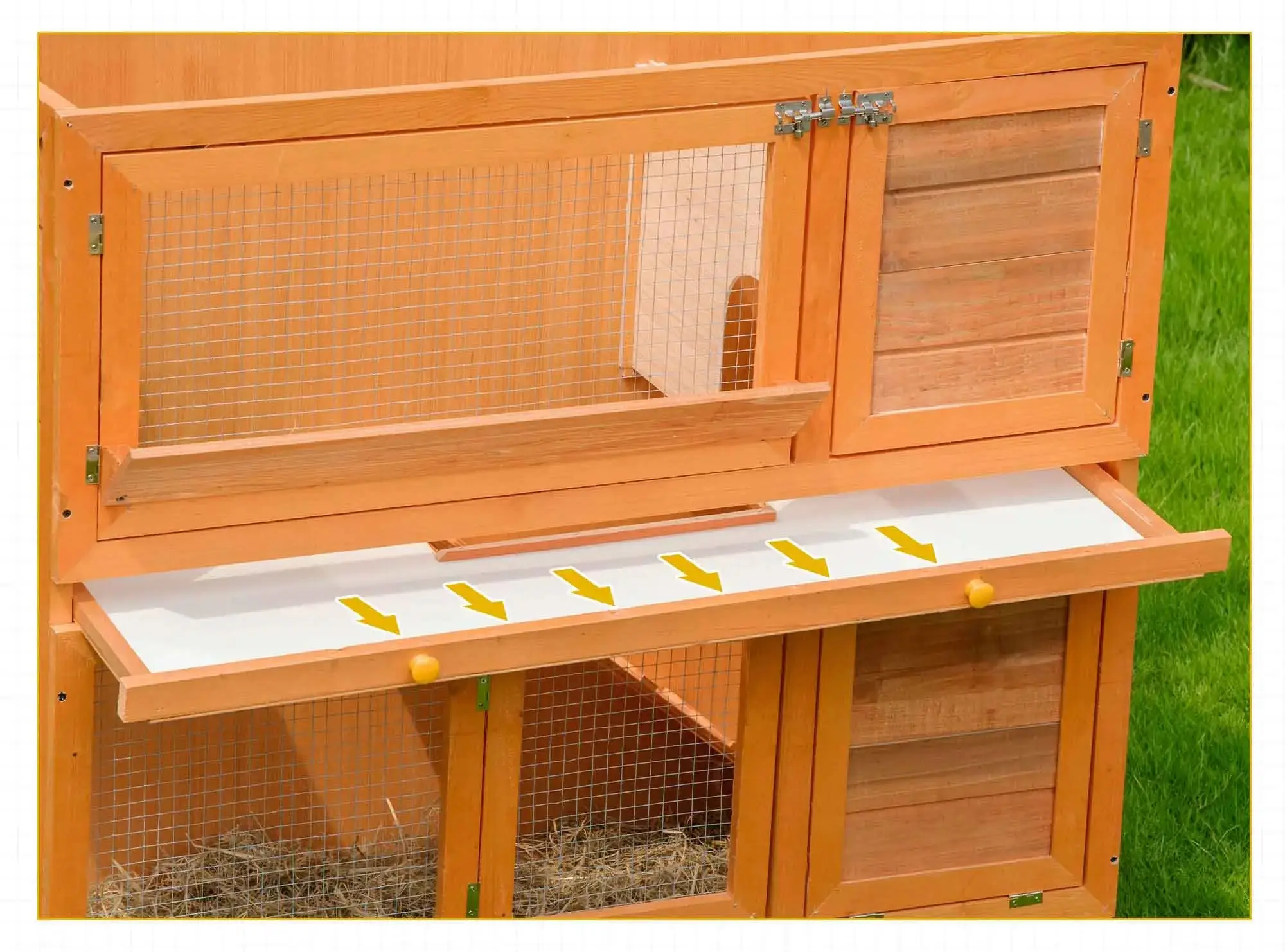Домик для кроликов и грызунов PawHut D51-009 (Yellow) - 5