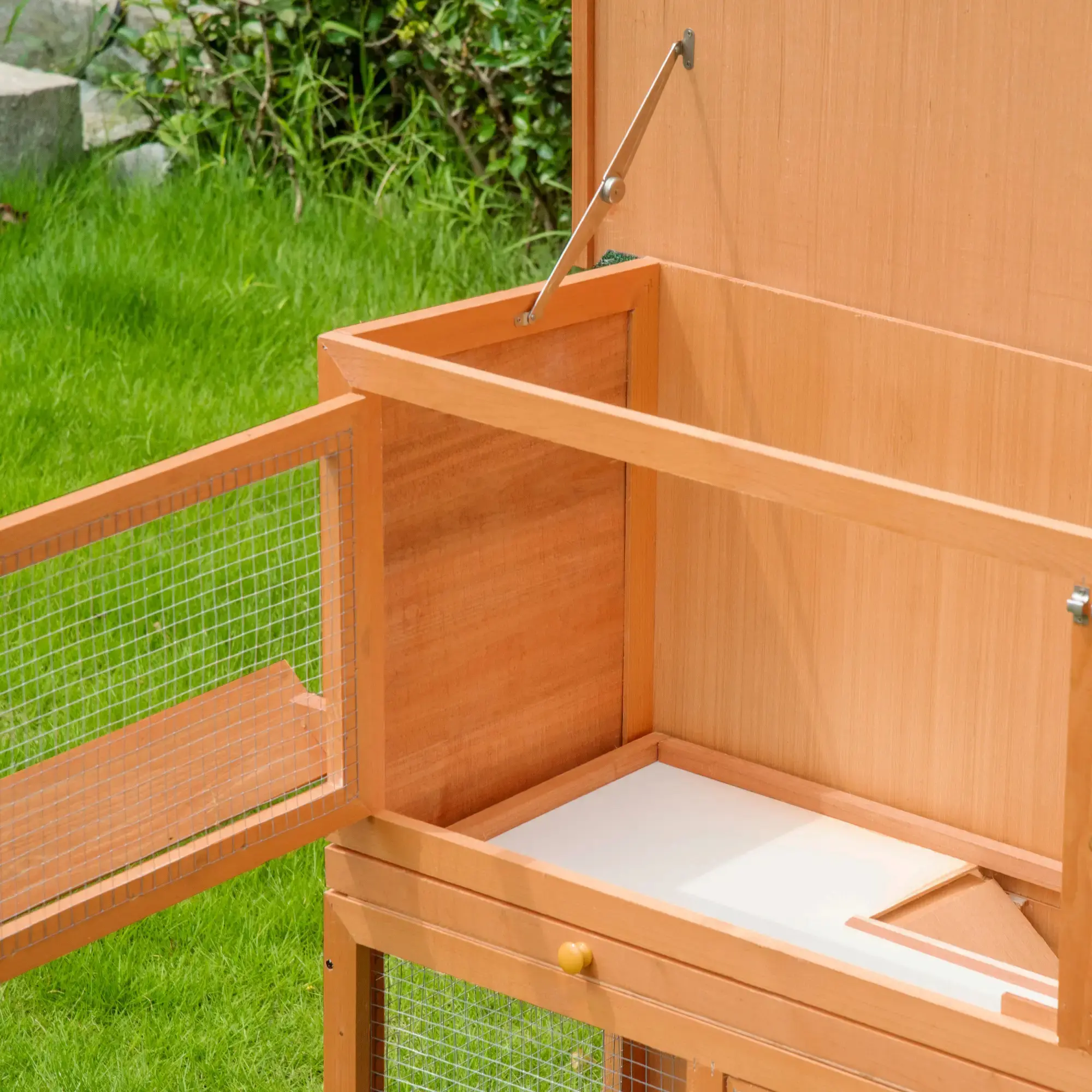 Домик для кроликов и грызунов PawHut D51-009 (Yellow) - 6